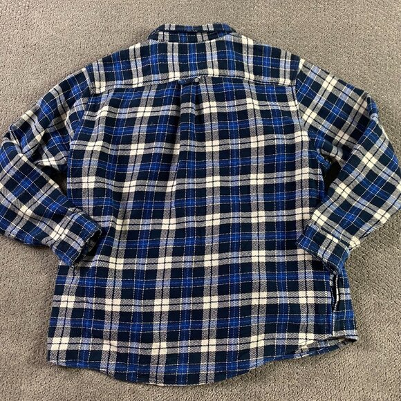 Orvis Flannel Shirt Jacket Shacket Men's XXL Blue Cotton Blue Plaid Check - Picture 4 of 11